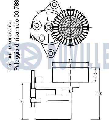 Ruville 540752 - Натяжитель, поликлиновый ремень unicars.by