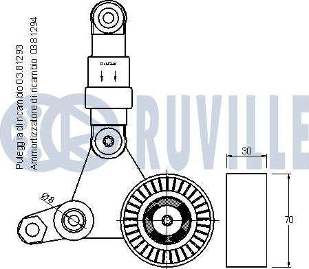 Ruville 541992 - Натяжитель, поликлиновый ремень unicars.by