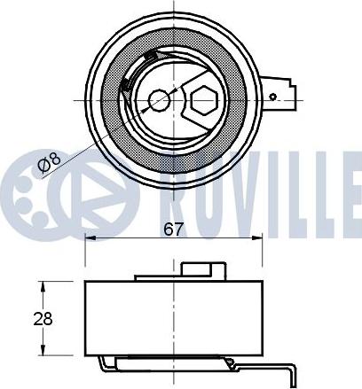 Ruville 541450 - Натяжной ролик, зубчатый ремень ГРМ unicars.by