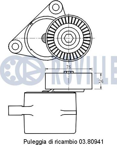 Ruville 541638 - Натяжитель, поликлиновый ремень unicars.by