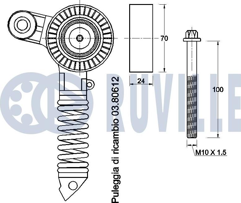 Ruville 541045 - Натяжитель, поликлиновый ремень unicars.by