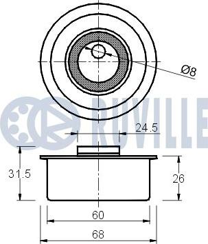 Ruville 541055 - Натяжной ролик, зубчатый ремень ГРМ unicars.by