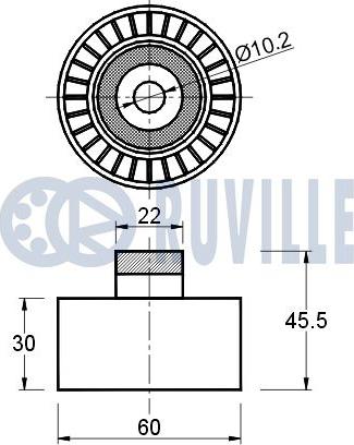 Ruville 541154 - Ролик, поликлиновый ремень unicars.by