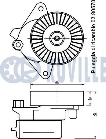 Ruville 541184 - Натяжитель, поликлиновый ремень unicars.by