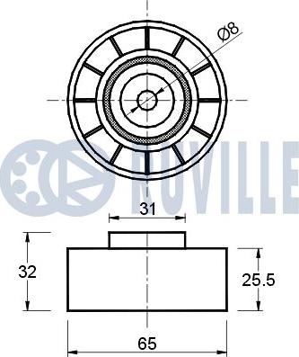 Ruville 541134 - Ролик, поликлиновый ремень unicars.by