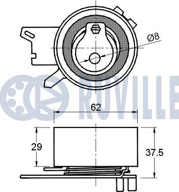 Ruville 541892 - Натяжной ролик, зубчатый ремень ГРМ unicars.by