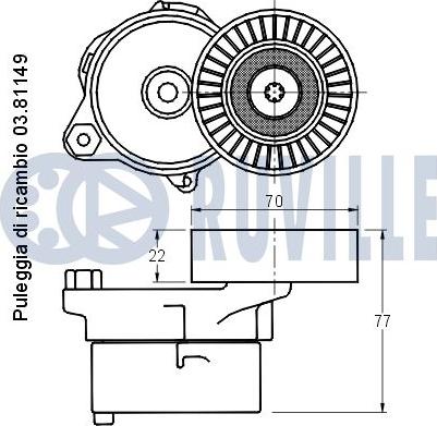 Ruville 541847 - Натяжитель, поликлиновый ремень unicars.by