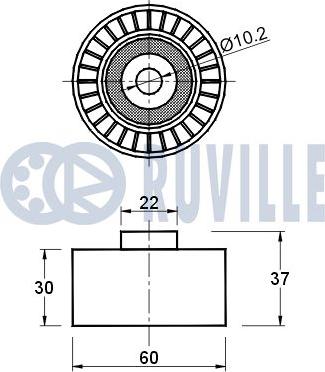 Ruville 541837 - Направляющий ролик, зубчатый ремень ГРМ unicars.by