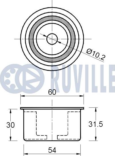 Ruville 541872 - Направляющий ролик, зубчатый ремень ГРМ unicars.by