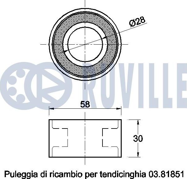 Ruville 541364 - Направляющий ролик, зубчатый ремень ГРМ unicars.by