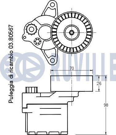 Ruville 541237 - Натяжитель, поликлиновый ремень unicars.by