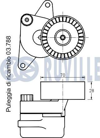 Ruville 541761 - Натяжитель, поликлиновый ремень unicars.by