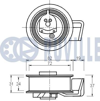 Ruville 541772 - Натяжной ролик, зубчатый ремень ГРМ unicars.by