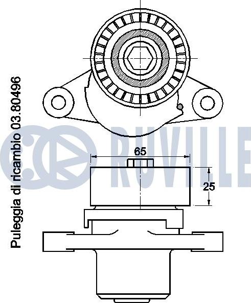 Ruville 542453 - Натяжитель, поликлиновый ремень unicars.by