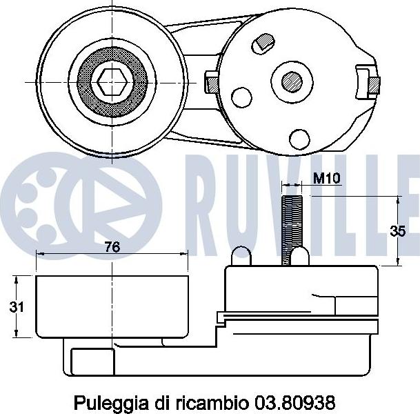 Ruville 542405 - Натяжитель, поликлиновый ремень unicars.by