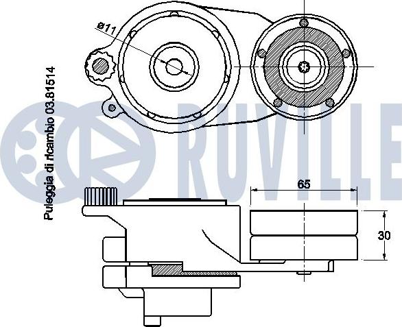 Ruville 542488 - Натяжитель, поликлиновый ремень unicars.by