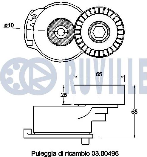 Ruville 542470 - Натяжитель, поликлиновый ремень unicars.by