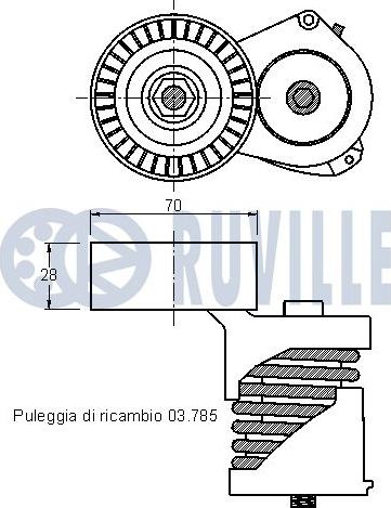 Ruville 542190 - Натяжитель, поликлиновый ремень unicars.by