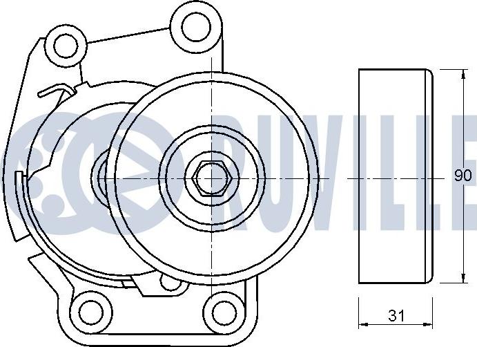 Ruville 542252 - Натяжитель, поликлиновый ремень unicars.by