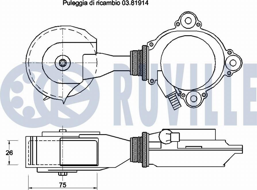 Ruville 542236 - Натяжитель, поликлиновый ремень unicars.by