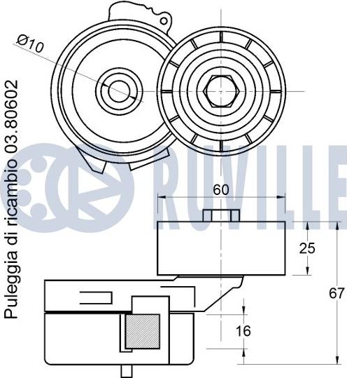 Ruville 542238 - Натяжитель, поликлиновый ремень unicars.by