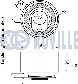 Ruville 542736 - Натяжной ролик, зубчатый ремень ГРМ unicars.by