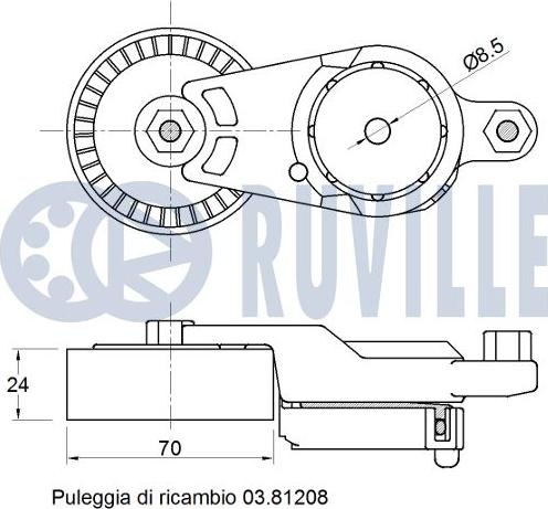 Ruville 542774 - Ролик, поликлиновый ремень unicars.by