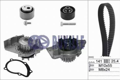 Ruville 55997711 - Водяной насос + комплект зубчатого ремня ГРМ unicars.by