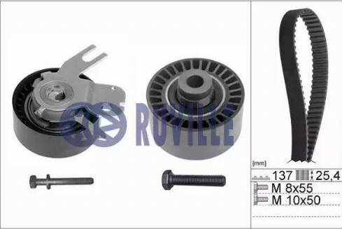 Ruville 5596770 - Комплект зубчатого ремня ГРМ unicars.by