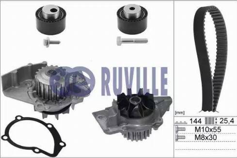 Ruville 55921731 - Водяной насос + комплект зубчатого ремня ГРМ unicars.by