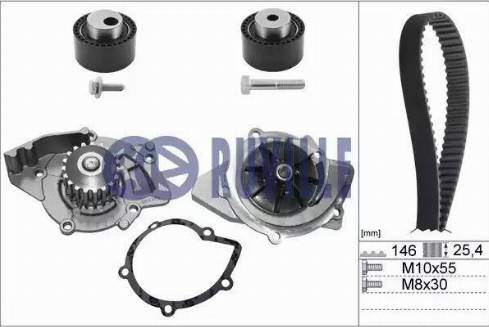 Ruville 55921722 - Водяной насос + комплект зубчатого ремня ГРМ unicars.by