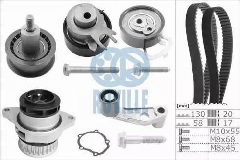 Ruville 55456702 - Водяной насос + комплект зубчатого ремня ГРМ unicars.by