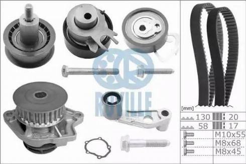 Ruville 55456711 - Водяной насос + комплект зубчатого ремня ГРМ unicars.by