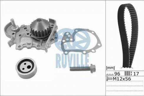 Ruville 55622702 - Водяной насос + комплект зубчатого ремня ГРМ unicars.by