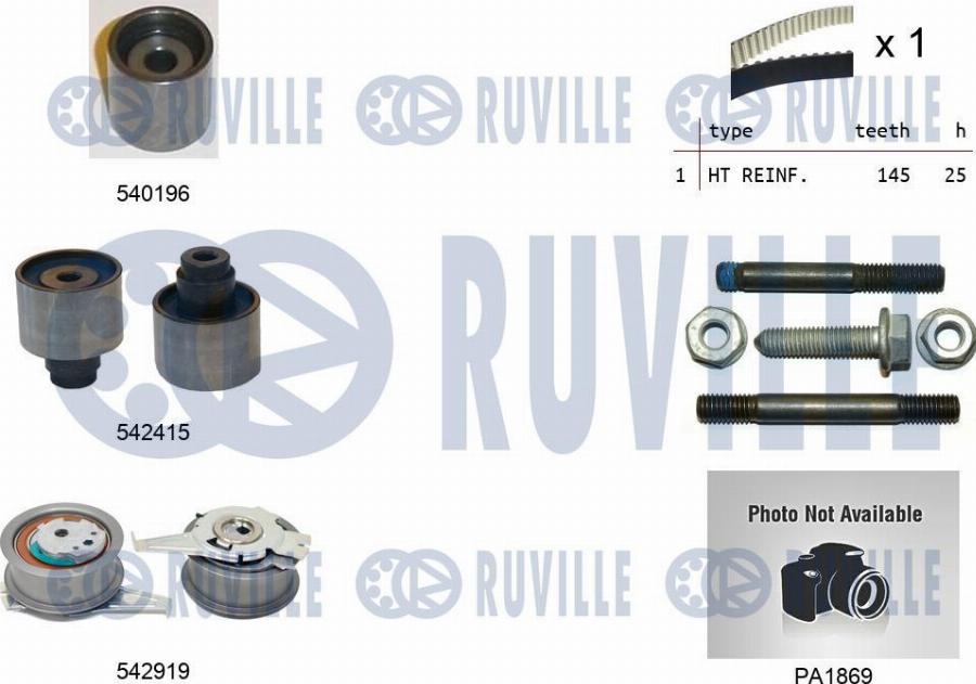 Ruville 5504983 - Водяной насос + комплект зубчатого ремня ГРМ unicars.by