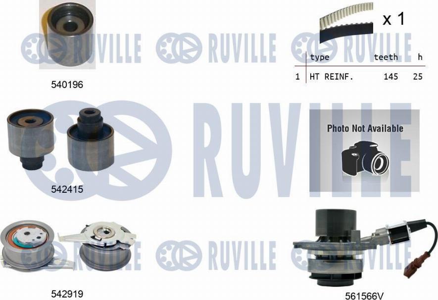 Ruville 5504982 - Водяной насос + комплект зубчатого ремня ГРМ unicars.by