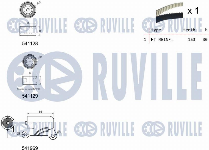 Ruville 550424 - Комплект зубчатого ремня ГРМ unicars.by