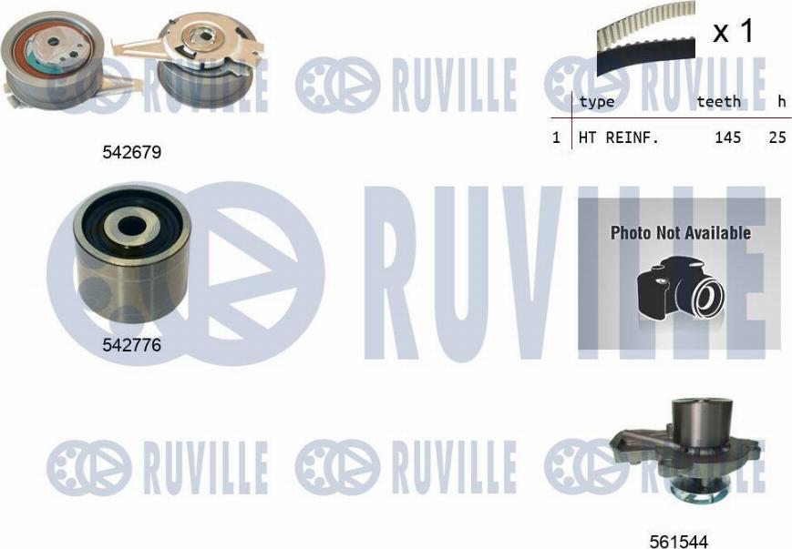 Ruville 5503911 - Водяной насос + комплект зубчатого ремня ГРМ unicars.by