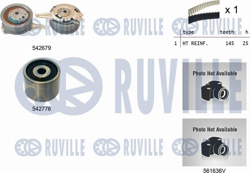 Ruville 5503912 - Водяной насос + комплект зубчатого ремня ГРМ unicars.by