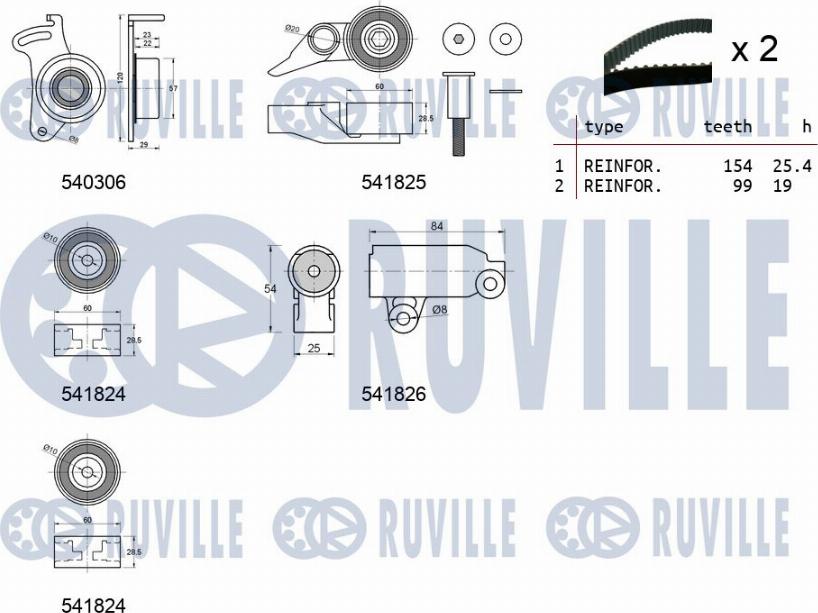 Ruville 550300 - Комплект зубчатого ремня ГРМ unicars.by