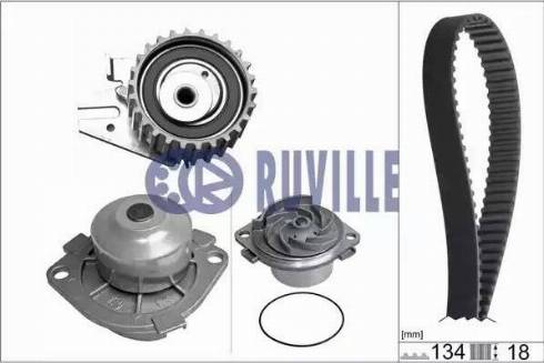 Ruville 55831702 - Водяной насос + комплект зубчатого ремня ГРМ unicars.by