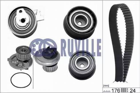 Ruville 55306721 - Водяной насос + комплект зубчатого ремня ГРМ unicars.by