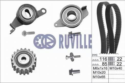 Ruville 5521470 - Комплект зубчатого ремня ГРМ unicars.by