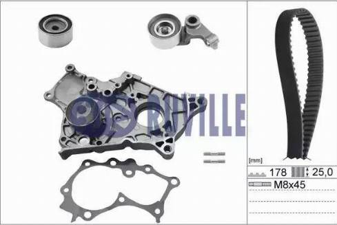 Ruville 56951701 - Водяной насос + комплект зубчатого ремня ГРМ unicars.by