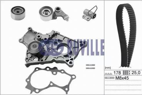 Ruville 56951711 - Водяной насос + комплект зубчатого ремня ГРМ unicars.by