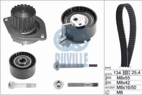 Ruville 56638701 - Водяной насос + комплект зубчатого ремня ГРМ unicars.by