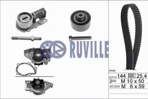 Ruville 56623701 - Водяной насос + комплект зубчатого ремня ГРМ unicars.by