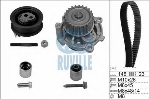 Ruville 56368702 - Водяной насос + комплект зубчатого ремня ГРМ unicars.by