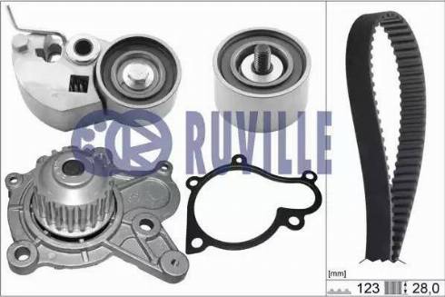 Ruville 58432701 - Водяной насос + комплект зубчатого ремня ГРМ unicars.by