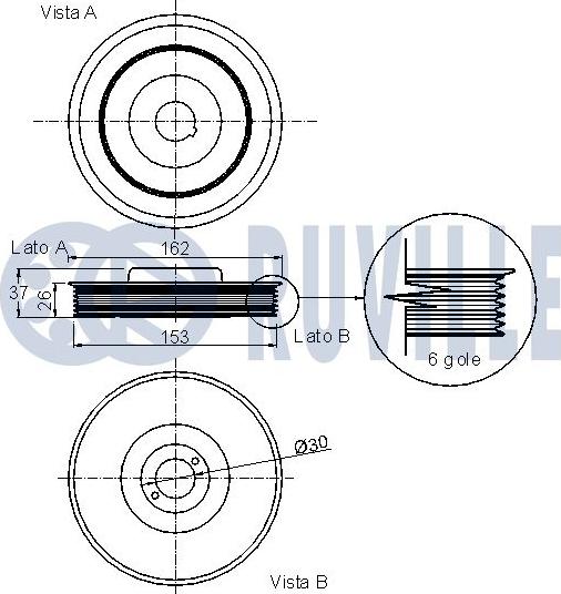 Ruville 520222 - Шкив коленчатого вала unicars.by